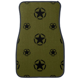 Star on Khaki Green Car Mat