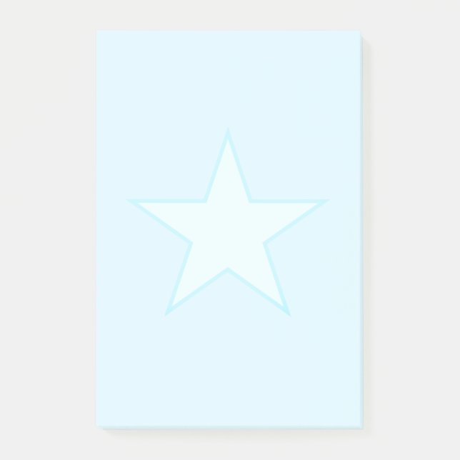 Star on Light Blue  Post-it Notes (Front)