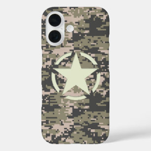 Star on Mountaineer Camo Pattern iPhone 16 Case