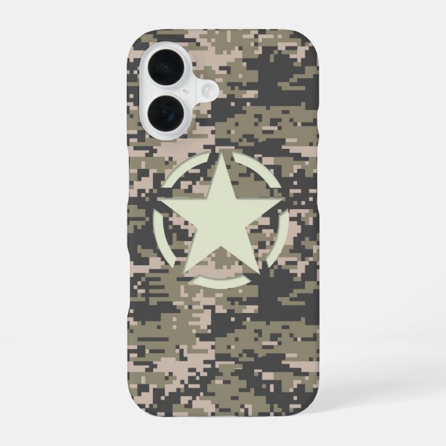 Star on Mountaineer Camo Pattern Iphone Case (Back)