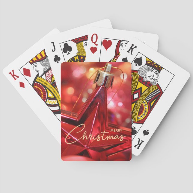 Star Ornament Christmas Poker Cards (Back)