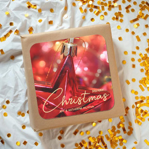 Star Ornament Christmas Square Sticker