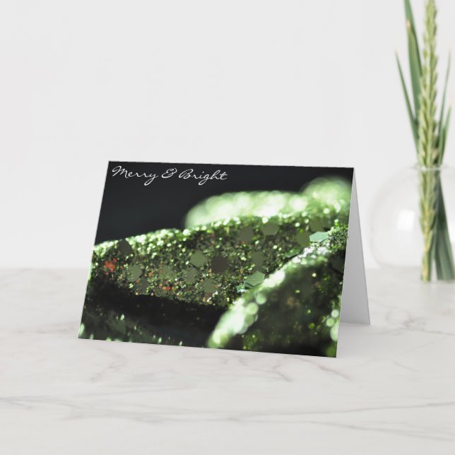 Star Ornament Merry & Bright Festive Employer Holiday Card (Front)
