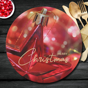 Star Ornament Merry Christmas Paper Plates