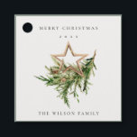 Star Ornament Pine Branch Fauna Merry Christmas Favor Tags<br><div class="desc">If you need any further customisation please feel free to message me on yellowfebstudio@gmail.com.</div>