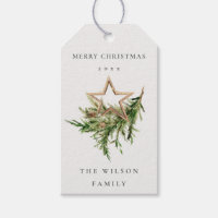 Star Ornament Pine Branch Fauna Merry Christmas