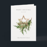 Star Ornament Pine Branch Fauna Merry Christmas Holiday Card<br><div class="desc">If you need any further customisation please feel free to message me on yellowfebstudio@gmail.com.</div>