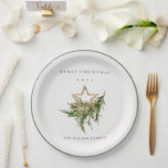 Star Ornament Pine Branch Fauna Merry Christmas Paper Plates<br><div class="desc">If you need any further customisation please feel free to message me on yellowfebstudio@gmail.com.</div>