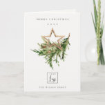 Star Ornament Pine Fauna Logo Merry Christmas Holiday Card<br><div class="desc">If you need any further customisation please feel free to message me on yellowfebstudio@gmail.com.</div>