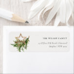 Star Ornament Pine Fauna Merry Christmas Address Label<br><div class="desc">If you need any further customisation please feel free to message me on yellowfebstudio@gmail.com.</div>