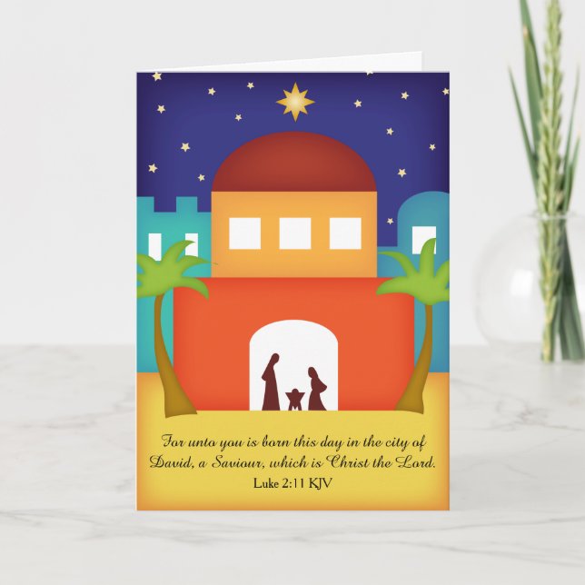 Star over Bethlehem Christmas Nativity Holiday Card (Front)