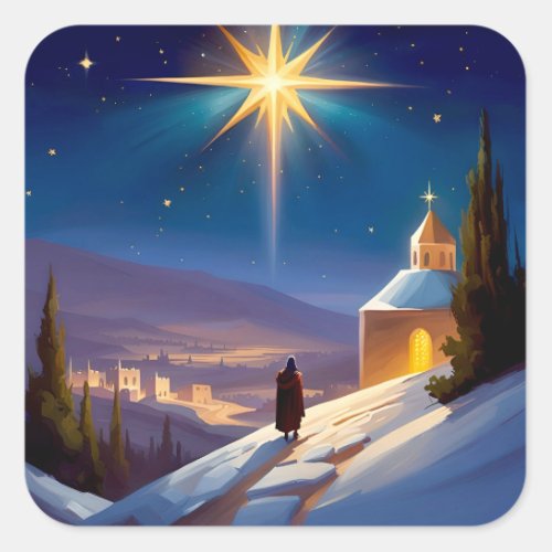 Star Over Bethlehem Square Sticker