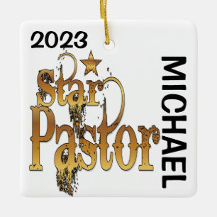 Star Pastor CUSTOM Ceramic Ornament