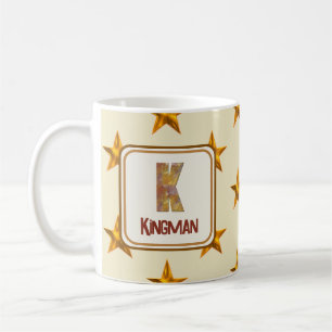 Star Patchwork Last Name K Initial Monogram Coffee Mug