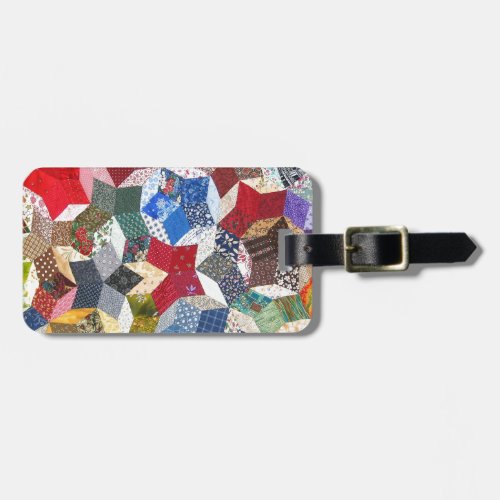 Star Patchwork Quilt Vintage Look Luggage Tag