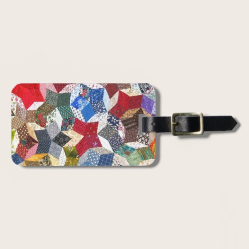 Star Patchwork Quilt Vintage Look Luggage Tag