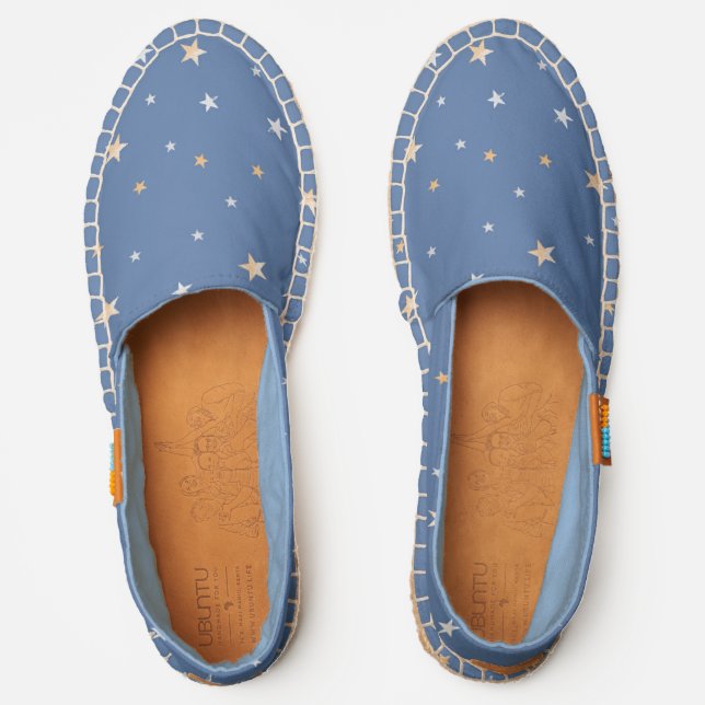 Star pattern, aesthetic blue background espadrilles (Front)