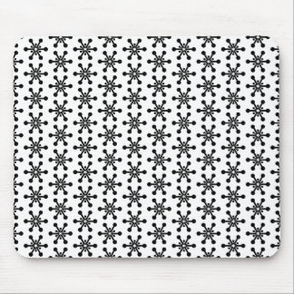 Star Pattern - Black on White Mouse Pad