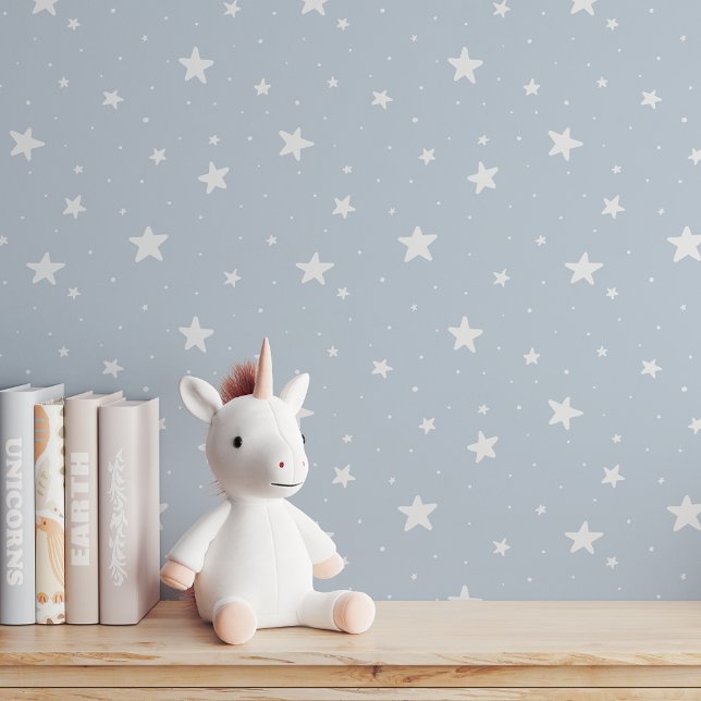 Star Pattern Dreamy Boho Kids Room Light Blue Sky Wallpaper (Creator Uploaded)