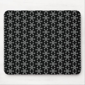 Star Pattern - Gray on Black Mouse Pad