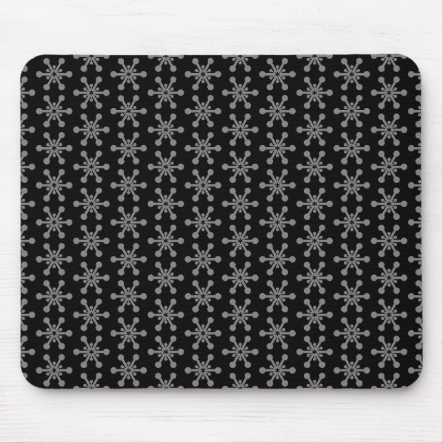 Star Pattern - Gray on Black Mouse Pad (Front)