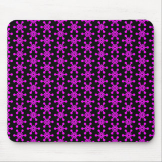 Star Pattern - Magenta on Black Mouse Pad