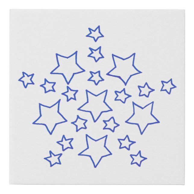 Star Pattern of Stars Painting Activity for Kids Faux Canvas Print (Front)