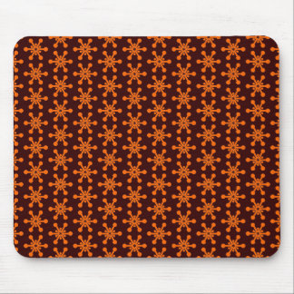 Star Pattern - Orange on Dark Brown 330000 Mouse Pad