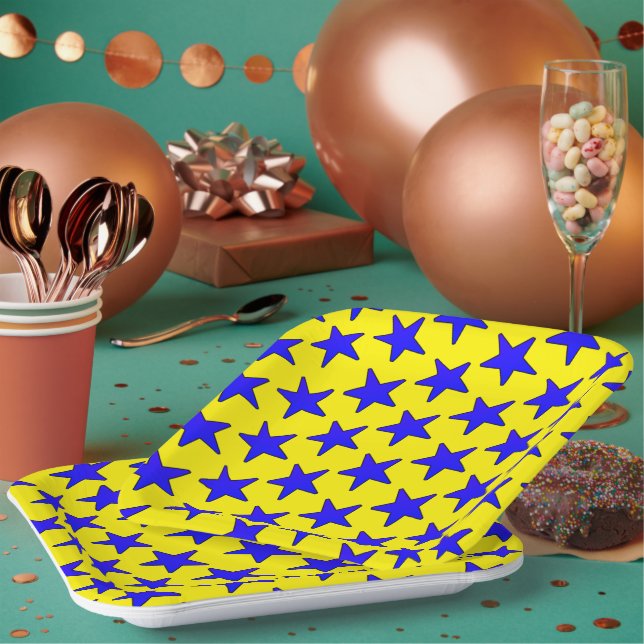 Star Pattern Paper Plates (Multi)