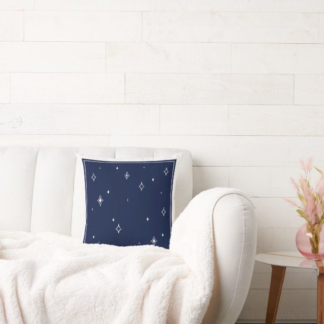 Star Pattern Pillow - Blue (Couch)