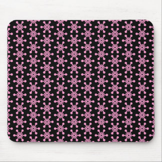 Star Pattern - Pink on Black Mouse Pad