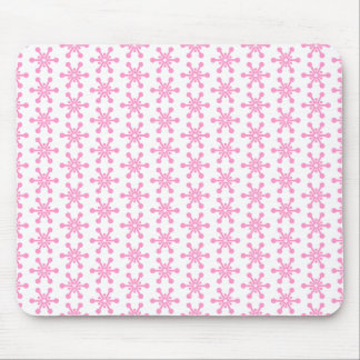 Star Pattern - Pink on White Mouse Pad