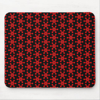 Star Pattern - Red on Black Mouse Pad