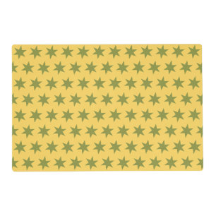 Star Pattern Trending Colors Gold Green Yellow Placemat