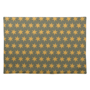 Star Pattern Trending Colors Green Mango Cloth Placemat