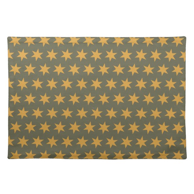 Star Pattern Trending Colors Green Mango Cloth Placemat (Front)