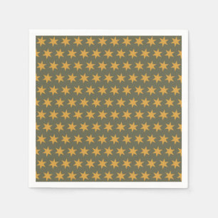 Star Pattern Trending Colors Green Mango Napkins
