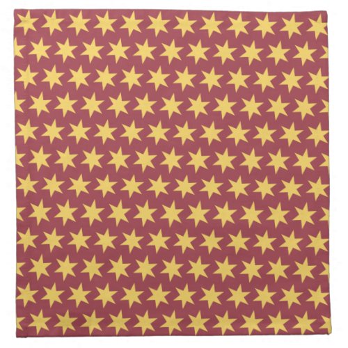 Star Pattern Trending Colors Maroon Gold Cloth Napkin