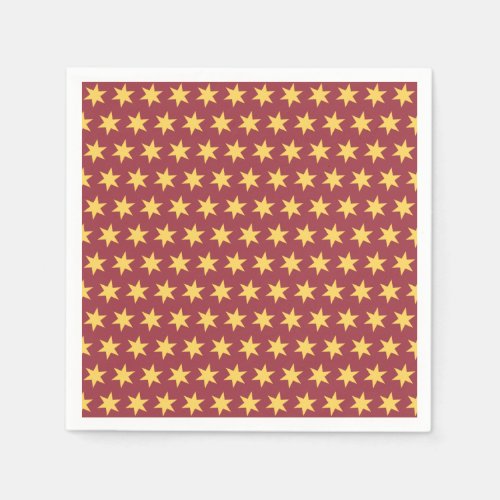 Star Pattern Trending Colors Maroon Gold Napkins