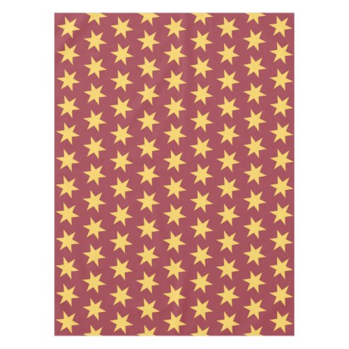 Star Pattern Trending Colors Maroon Gold Tablecloth