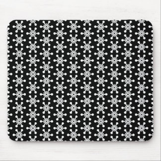 Star Pattern - White on Black Mouse Pad