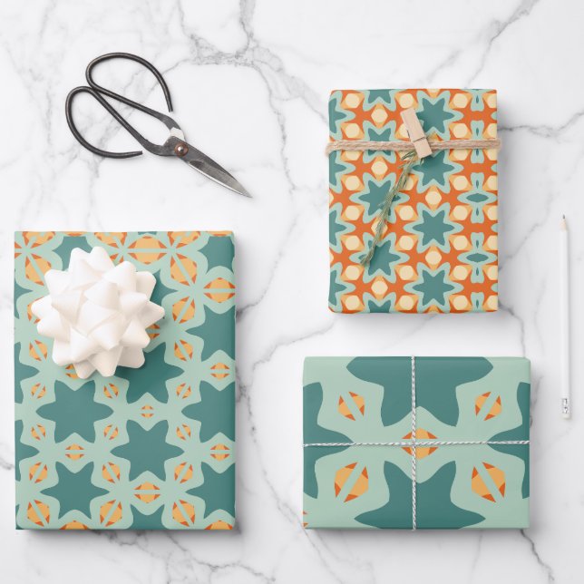 Star pattern wrapping paper sheets (Front)
