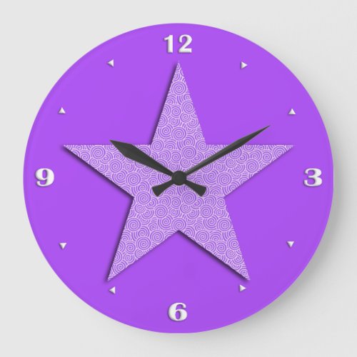 Star patterned in Chinese spiral _ lavender Large Clock