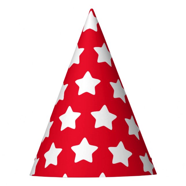 Star Patterned Red Party Hat (Front)