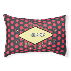 Star Paws Olive Green and Magenta Pet Bed