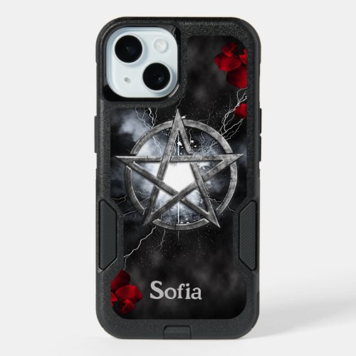 Star Pentagram Add Name Pentacle Wiccan Otterbox i iPhone 15 Case