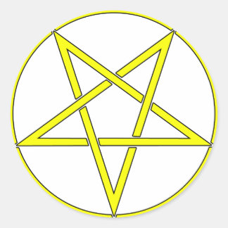 Star Pentagram Five 5 Pointed Symbol Classic Comic Round Sticker