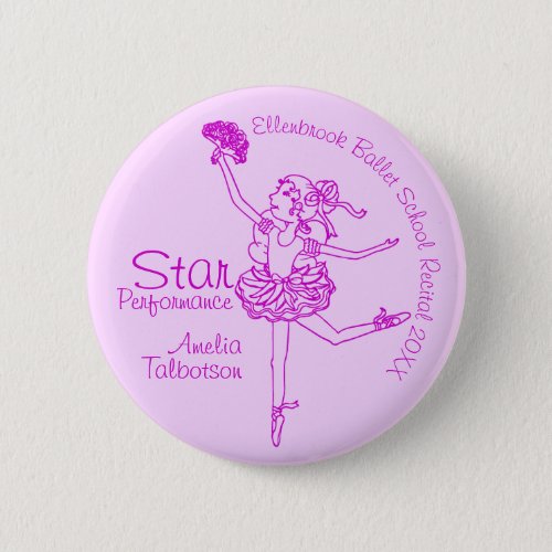 Star performance ballerina purple outline award button
