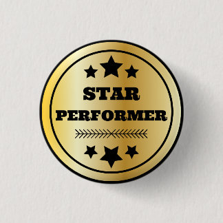 Star Performer Employee Recognition Gold Button