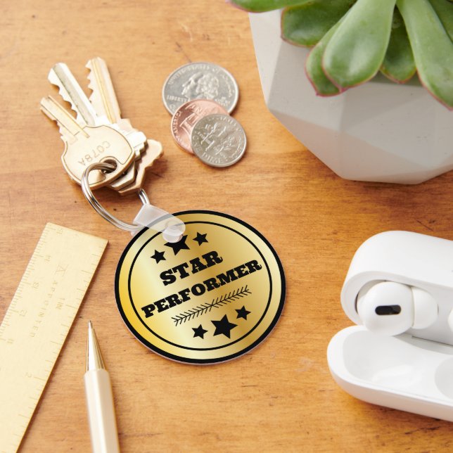 Star Performer Employee Recognition Graduation Keychain (Desk)